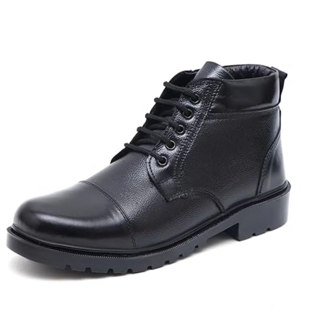 ARAMISH Men's Genuine Leather Ankle Formal Lace Up Police Boots